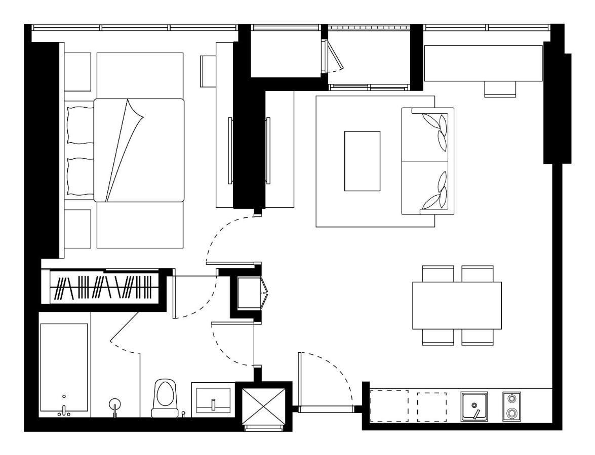 Somerset Rama 9 Bangkok Zewnętrze zdjęcie A floor plan of a typical apartment