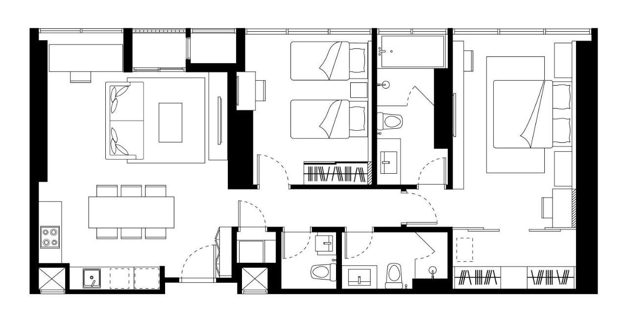 Somerset Rama 9 Bangkok Zewnętrze zdjęcie A floor plan of a typical apartment